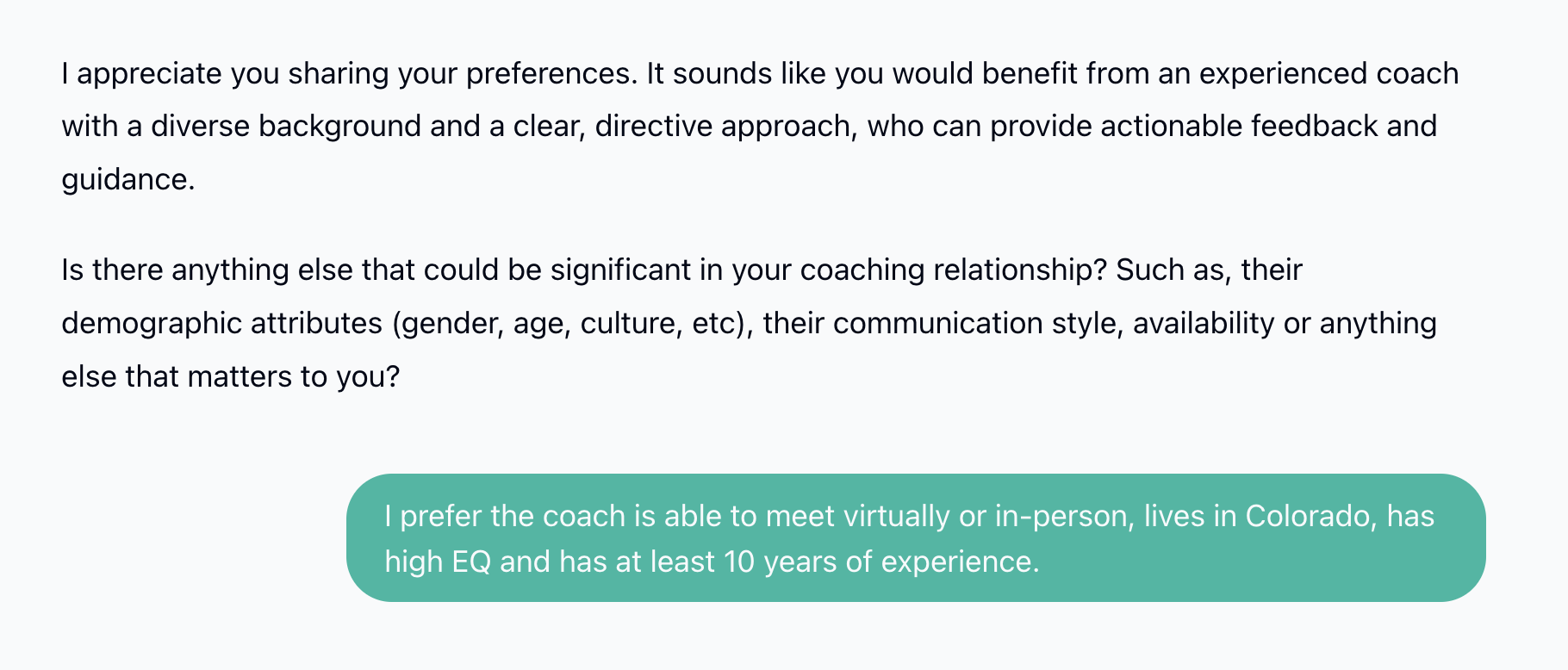 Refine Your Preferences - screen 2